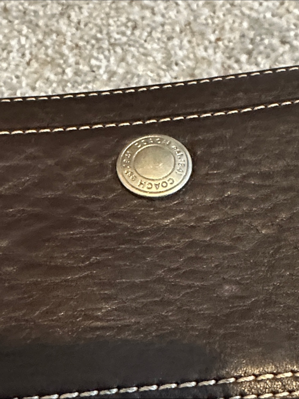 Coach Dark Brown leather wallet with Silver hardware - Picture 4 of 9